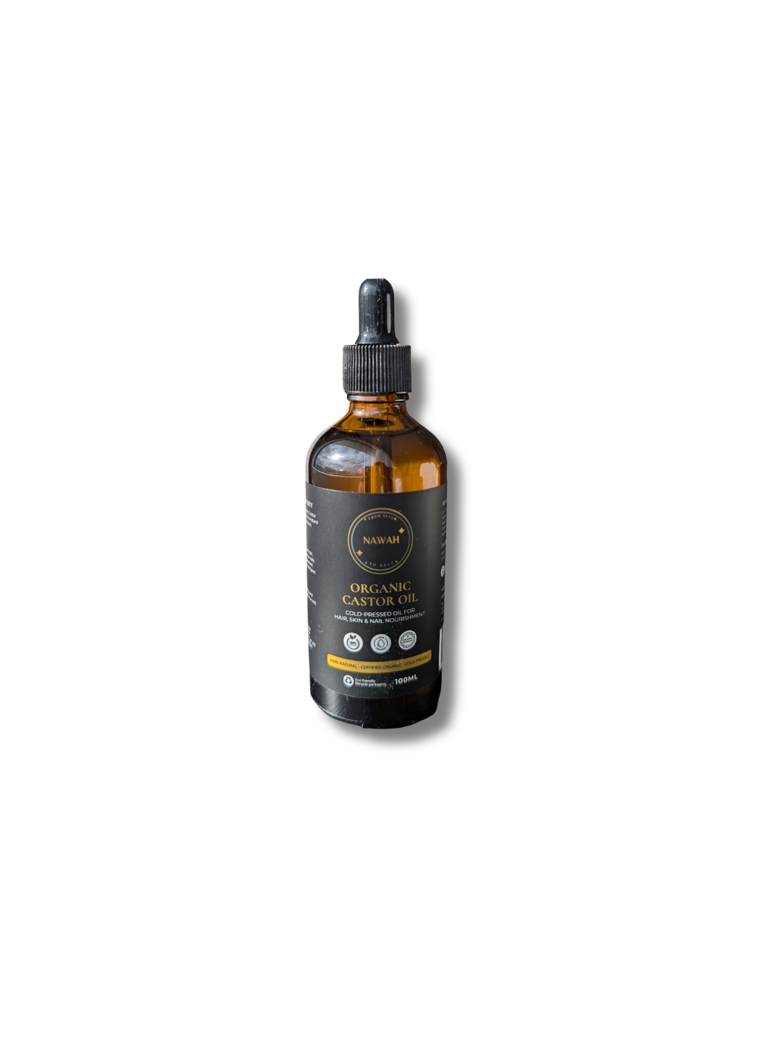 Castor Oil . Certified Organic . Cold-Pressed . 100% Natural and Pure